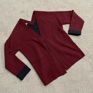 Lululemon Cranberry and Grey Wrap Sweater 8